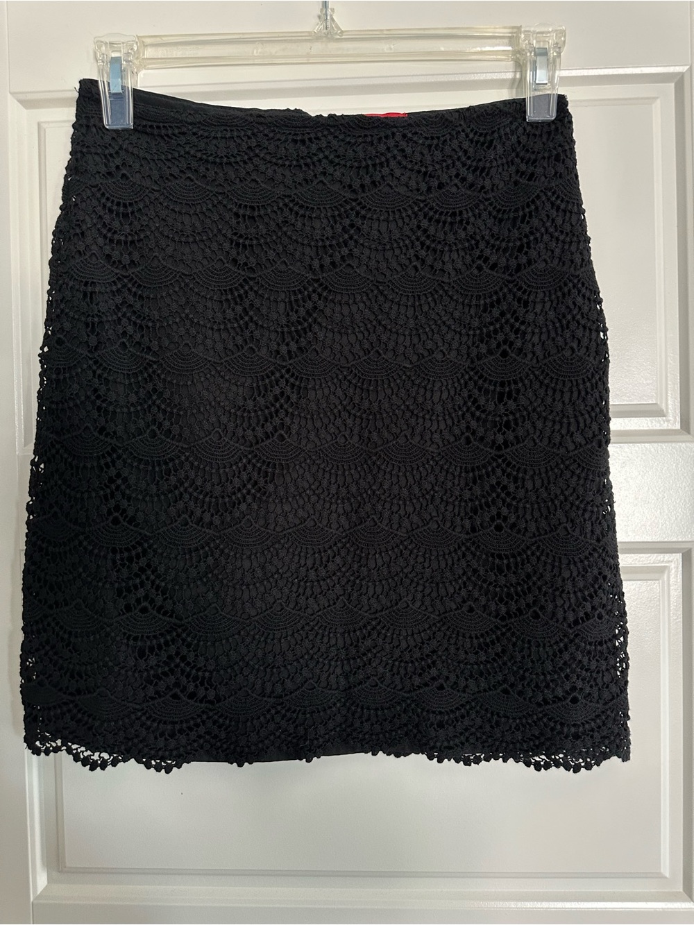 Elle Black Crochet Pencil Skirt